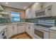 Modern white kitchen with stainless steel appliances and mosaic backsplash at 4307 Gulf Dr # 103, Holmes Beach, FL 34217