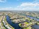 Wide aerial view of sprawling canal-side community at 8661 Quinn Ct, North Port, FL 34287