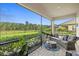 Screened outdoor living space with a telescope overlooking the backyard and views at 17335 Polo Trl, Bradenton, FL 34211