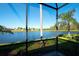 Stunning view of the lake from the screened lanai at 294 Fairway Isles Ln, Bradenton, FL 34212