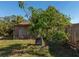 Backyard with shed, mango tree and compost bin at 4914 Silk Oak Dr, Sarasota, FL 34232