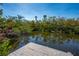 Wooden dock overlooking a tranquil canal surrounded by lush vegetation at 6536 Sabal Dr, Sarasota, FL 34242