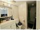 Clean bathroom with a shower/tub combo and vanity at 4067 Lake Bayshore Dr # 302, Bradenton, FL 34205
