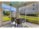 Relaxing screened porch with wicker furniture overlooking the garden at 500 San Lino Cir # 511, Venice, FL 34292