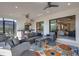 Covered patio with comfortable seating and views of the backyard at 5397 Bartolomeo St, Sarasota, FL 34238