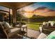 Relaxing screened porch overlooking backyard with sunset view at 6226 Plateau Ct, Bradenton, FL 34203