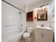 Updated bathroom with white subway tile and modern vanity at 850 S Tamiami Trl # 402, Sarasota, FL 34236
