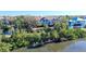 Private dock with seating area in a lush waterfront community at 850 S Tamiami Trl # 402, Sarasota, FL 34236