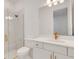 Modern bathroom featuring glass shower and updated fixtures at 10124 Silent Night Ln, Sarasota, FL 34241