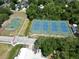 Aerial view of tennis and basketball courts at 2574 Hawthorne St, Sarasota, FL 34239