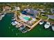 Aerial view of community pool and marina at 247 Keel Way, Osprey, FL 34229