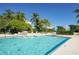 Inviting community pool surrounded by lush landscaping and palm trees at 350 Gulf Of Mexico Dr # 211, Longboat Key, FL 34228