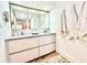 Clean bathroom with a large vanity and frameless shower at 707 S Gulfstream Ave # 604, Sarasota, FL 34236