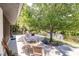 Patio with wooden furniture near a canal at 7707 10Th Nw Ave, Bradenton, FL 34209