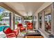 Covered patio with wicker furniture overlooking the pool at 6261 Keating Ave, North Port, FL 34291