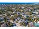 Aerial view of the neighborhood showing the home's location near the beach at 633 Calle De Peru, Sarasota, FL 34242