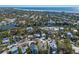 Aerial view of the neighborhood, highlighting the home's proximity to the water at 633 Calle De Peru, Sarasota, FL 34242