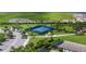 Aerial view of community pickleball courts at 8089 Sandstar Way, Sarasota, FL 34240