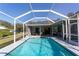 Screened-in pool with blue water, white deck, and outdoor seating area creates a perfect backyard oasis at 13634 7Th Avenue Ne Cir, Bradenton, FL 34212