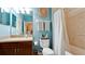 Clean bathroom with a shower/tub, vanity, and light blue walls at 4046 Overture Cir # 4046, Bradenton, FL 34209