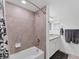 Simple bathroom with a bathtub, shower, and granite countertop at 6035 Worsham Ln # 104, Lakewood Ranch, FL 34211