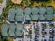 Aerial view of community tennis courts at 8110 Grand Estuary Trl # 104, Bradenton, FL 34212