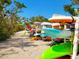Convenient kayak launch area with colorful kayaks ready for adventure at 1720 Starling Dr # 103, Sarasota, FL 34231
