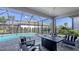 Screened patio with a pool and seating area, perfect for outdoor relaxation at 17744 Savory Mist Cir, Bradenton, FL 34211