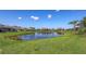 Scenic community view featuring a tranquil pond and well-maintained lawns at 17744 Savory Mist Cir, Bradenton, FL 34211