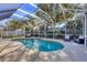 Enjoy the sun in this private screened-in pool area with plenty of seating and lush landscaping at 4518 62Nd E Ter, Bradenton, FL 34203