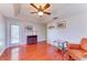 Relaxing bedroom with wood floors and a view of the backyard at 4619 34Th E Ct, Bradenton, FL 34203