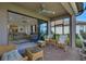 Relaxing covered patio with wicker furniture, overlooking the backyard at 4727 Motta Ct, Bradenton, FL 34211
