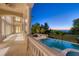 Luxury pool and spa with ocean view at 507 Casey Key Rd, Nokomis, FL 34275