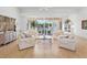 Light-filled living room with hardwood floors, comfortable sofas and access to a balcony at 508 Siesta Dr, Sarasota, FL 34242