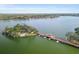 Aerial view of community lakefront with gazebo and walking paths at 6503 Moorings Point Cir # 202, Lakewood Ranch, FL 34202