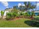 Private backyard with banana trees and a storage shed at 105 Tucker Ave, Sarasota, FL 34232