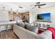 Open living space with kitchen and island at 1709 N Tamiami Trl # A421, Sarasota, FL 34234