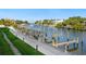 Private boardwalk with multiple boat docks on calm waters at 1709 N Tamiami Trl # A421, Sarasota, FL 34234