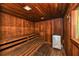 Clean and well-maintained wooden sauna with bench seating at 4430 Exeter Dr # M108, Longboat Key, FL 34228