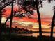 Picturesque waterfront sunset view with palm trees and boats at 3348 Old Oak Dr, Sarasota, FL 34239