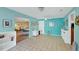 Bright dining area with tiled floors and view to the pool at 3711 Glen Oaks Manor Dr, Sarasota, FL 34232