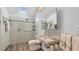 Modern bathroom with walk-in shower and floating vanity at 4419 Glebe Farm Rd # 149, Sarasota, FL 34235