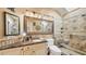Elegant bathroom with granite vanity and frameless shower at 4419 Glebe Farm Rd # 149, Sarasota, FL 34235