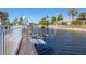 Private dock with a boat lift for convenient access at 504 Mast Dr, Bradenton, FL 34208
