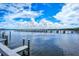 Expansive view of the calm water and boat docks at 8625 Midnight Pass Rd # 505B, Sarasota, FL 34242