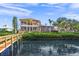 Back of house with private dock, offering waterfront living at 275 Lookout Point Dr, Osprey, FL 34229