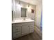 Bathroom with white vanity, mirror, and framed art at 3334 Overcup Oak Ter, Sarasota, FL 34237