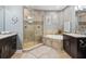 Spa-like bathroom with soaking tub and walk-in shower at 3450 77Th W St # 102, Bradenton, FL 34209