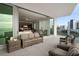 Serene balcony with stunning water views and access from the living area at 401 Quay Commons # 901, Sarasota, FL 34236