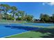 Tennis courts surrounded by lush greenery at 137 Woodland Pl, Osprey, FL 34229